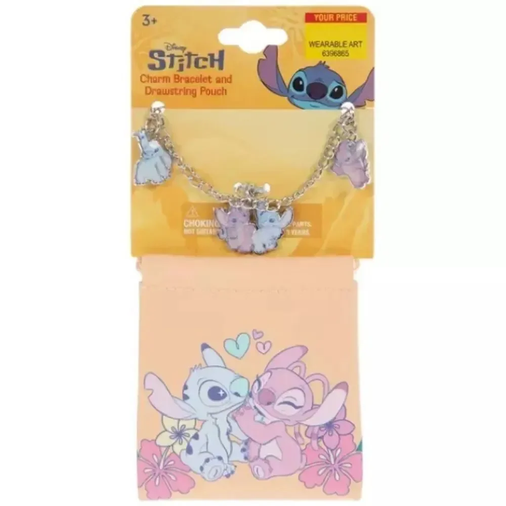 New Stitch & Angel Charm Bracelet & Pouch